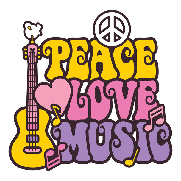 Paz-Amor-Música _ Brights
 - Vetor, Imagem