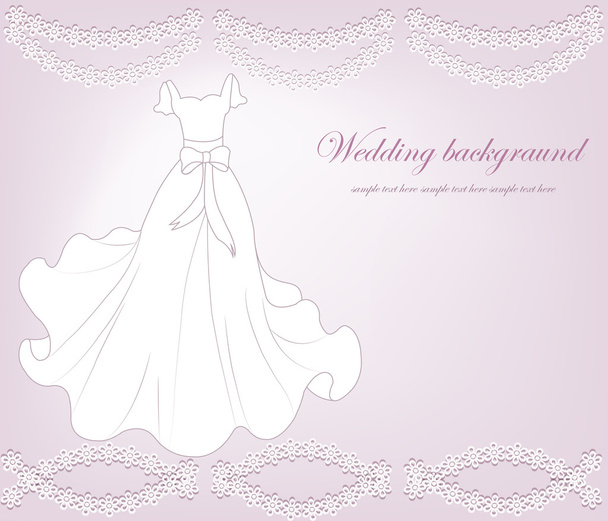 Beautiful white wedding dress - Wektor, obraz