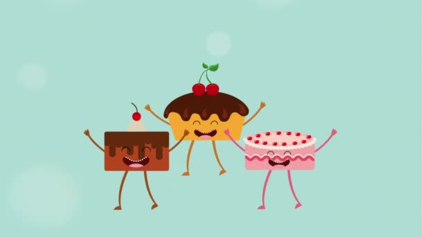 animiertes Dessert-Icon-Design, Videoanimation - Filmmaterial, Video