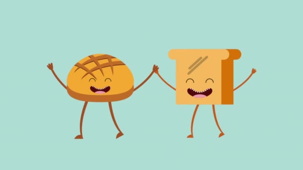 Animowane chleb ikona designu, animacja Video - Materiał filmowy, wideo