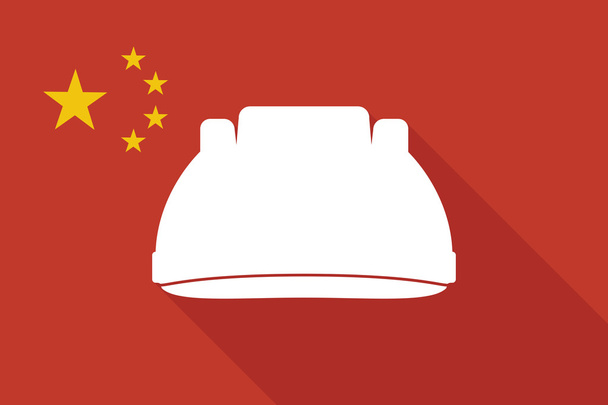 Chiny długi cień bandery z hełmem pracy - Wektor, obraz