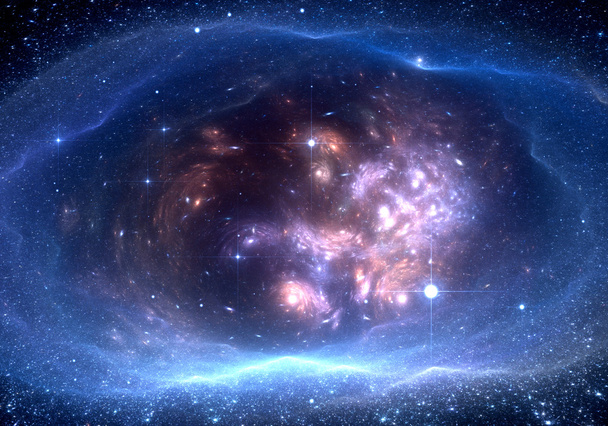 διαστημικό υπόβαθρο με νεφέλωμα και αστέρια - Φωτογραφία, εικόνα