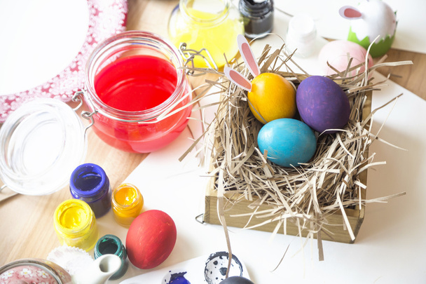 Coloring Easter Eggs for easter day concept - Fotografie, Obrázek