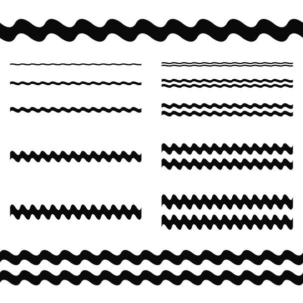 Γραφιστικά στοιχεία - σειρά διαχωριστικό κύμα γραμμή - Διάνυσμα, εικόνα
