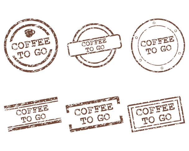 Kaffee-to-go-Briefmarken - Vektor, Bild