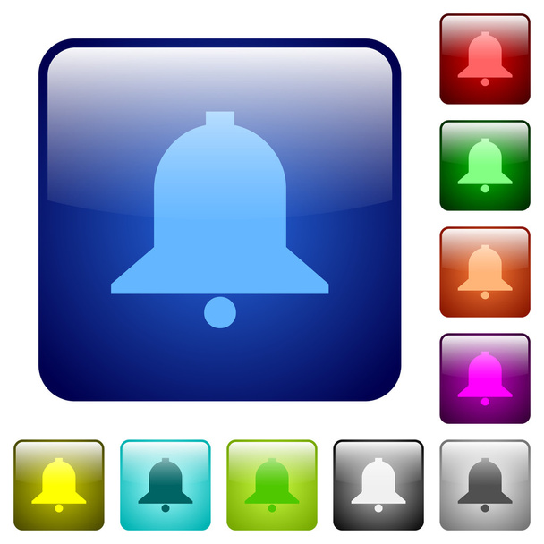 Χρώμα τετράγωνο κουμπιά κουδουνιών - Διάνυσμα, εικόνα