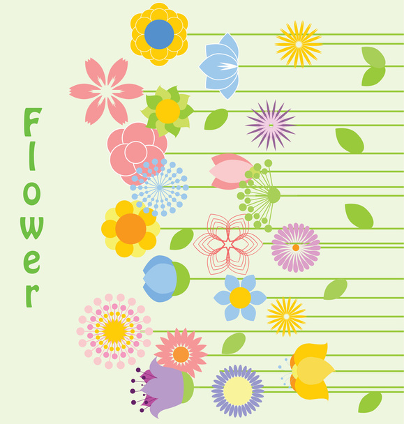 flores tiernas coloridas
 - Vector, imagen