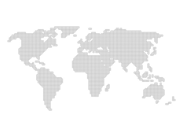 Weltkartenraster - Vektor, Bild