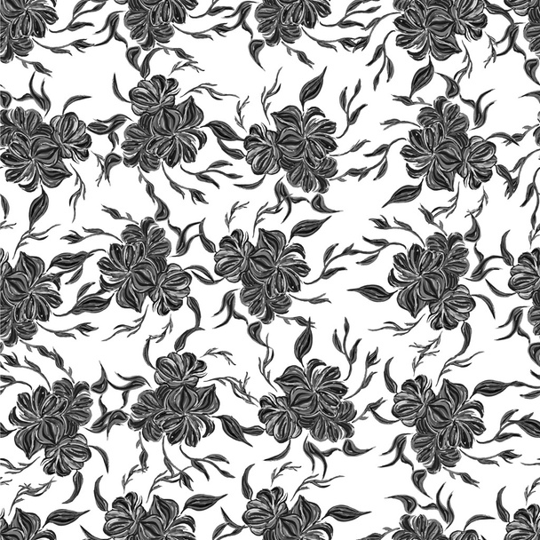  Black and white vector seamless pattern - Vecteur, image