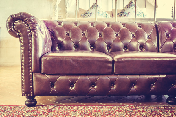 Vintage leather sofa - Photo, Image