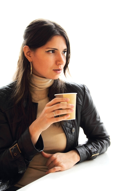 Woman drink coffee - Fotografie, Obrázek