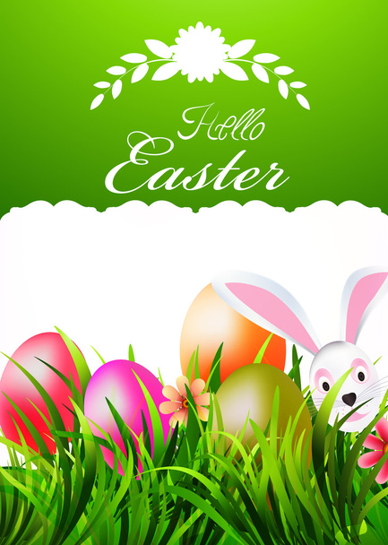 Spring Card Hello Easter - Vector, Imagen