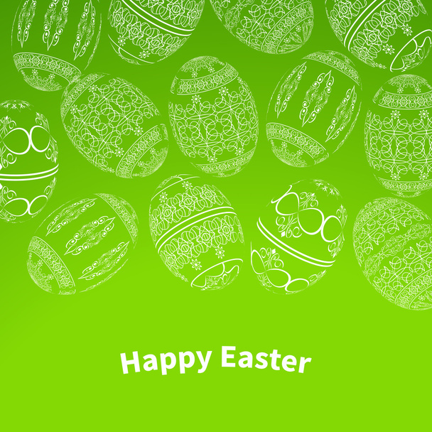 Happy Easter background with ornament eggs - Vector, Image