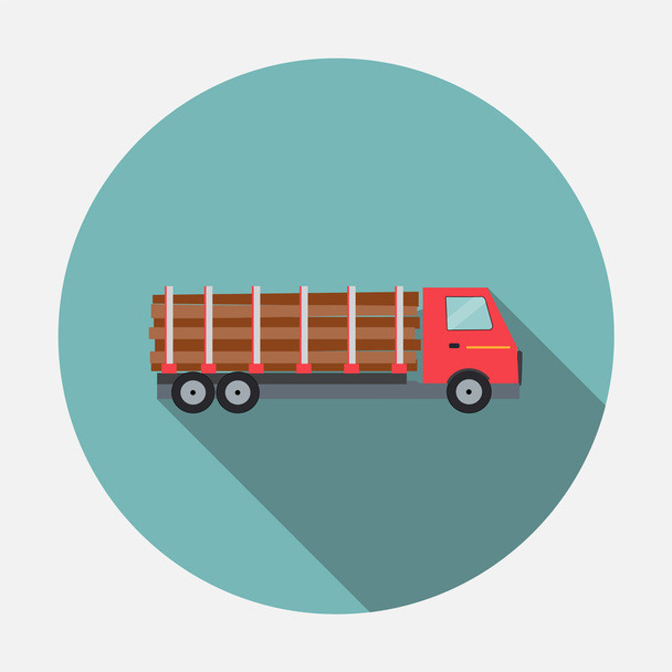 Ilustracja wektorowa Ftat ciężarówka - Wektor, obraz