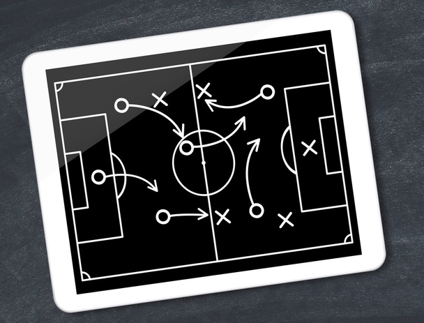 タブレットのサッカー戦術 - 写真・画像
