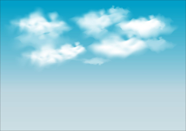 Cielo vectorial. Cielo azul con primer plano de nubes
 - Vector, Imagen