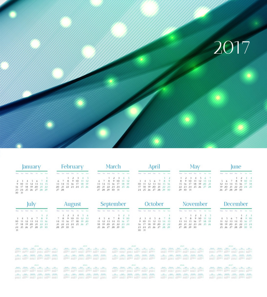 2017-2027 éves naptár - Vektor, kép