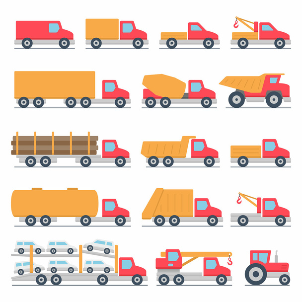 Trucks icons set - Vector, Image