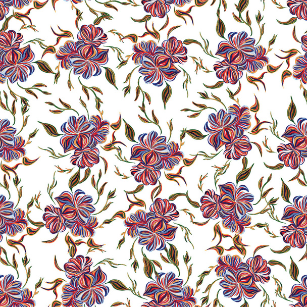 Elegancia abstracta patrón sin costuras con fondo floral. - Vector, imagen