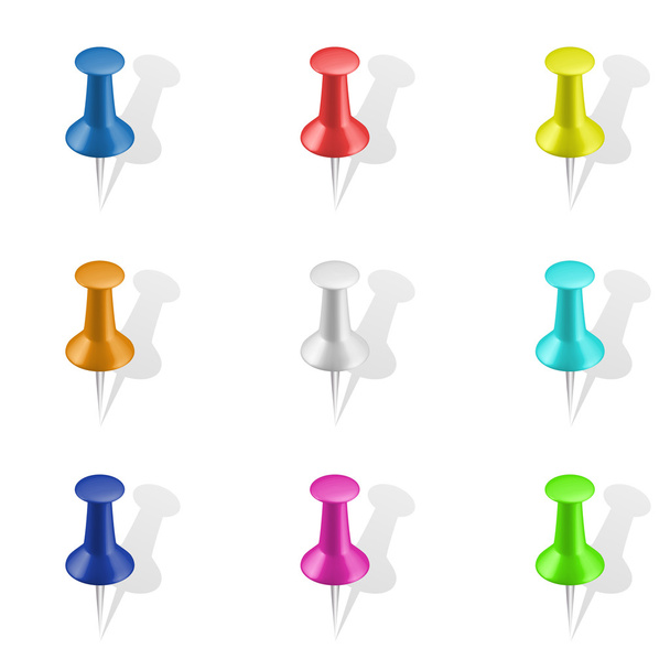 Conjunto de iconos de Push Pins
. - Vector, Imagen