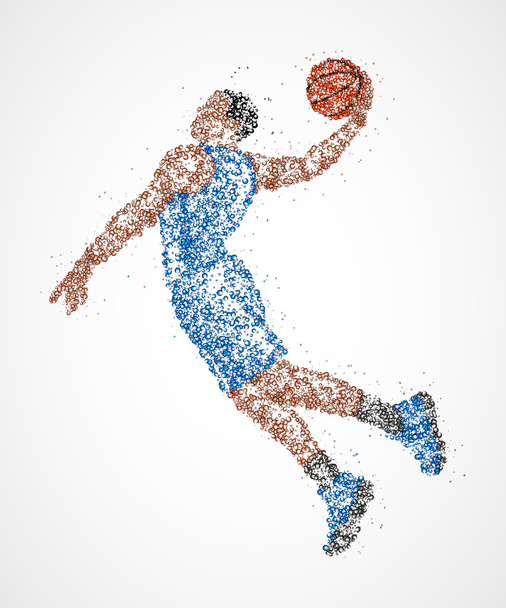 abstract, basketbal, atleet - Vector, afbeelding