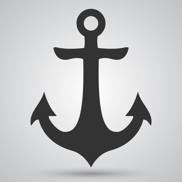 Nautical black anchor vector isolated white, EPS 10 - ベクター画像