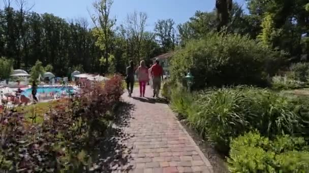 Villa with pool is preparing for the wedding ceremony - Filmati, video