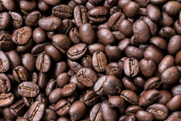 Kahve serisi: kahve çekirdekleri arka plan Closeup - Fotoğraf, Görsel