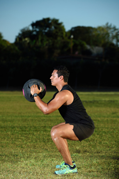 man working out on grass - Photo, Image
