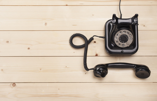 Régi retro fekete telefon - Fotó, kép