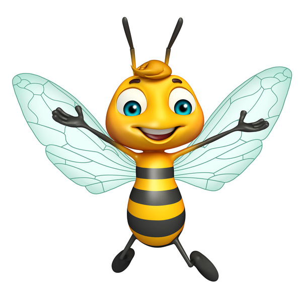 cute Bee funny cartoon character  - Photo, Image