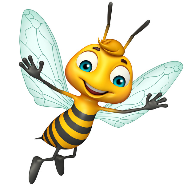 bonito abelha engraçado personagem dos desenhos animados
  - Foto, Imagem