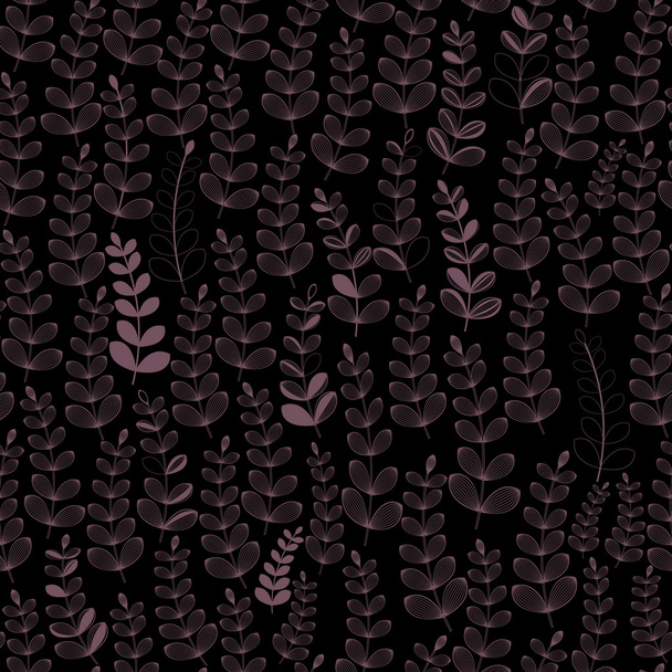 Patrón floral sin costura vectorial con rama y hoja. Respaldo retro
 - Vector, Imagen