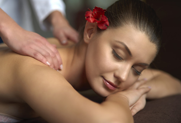 Woman lying during a spa treatment - Foto, Imagen
