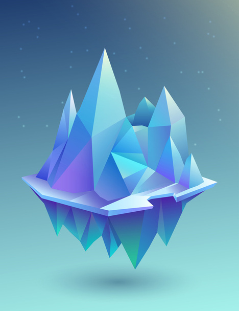 Low poly blue mountains - Vector, Imagen