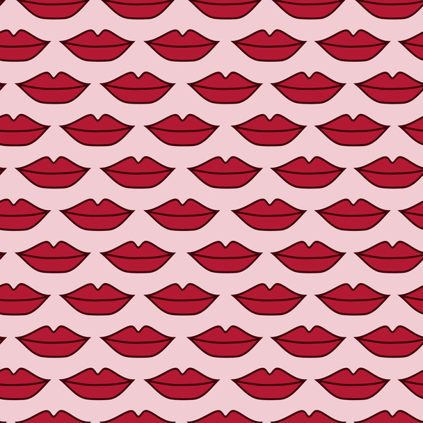 赤い唇とシームレスなパターン ベクトル - ベクター画像