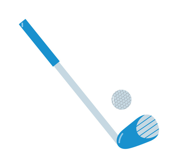 Golf putter and golf ball on white background. - Vektor, obrázek