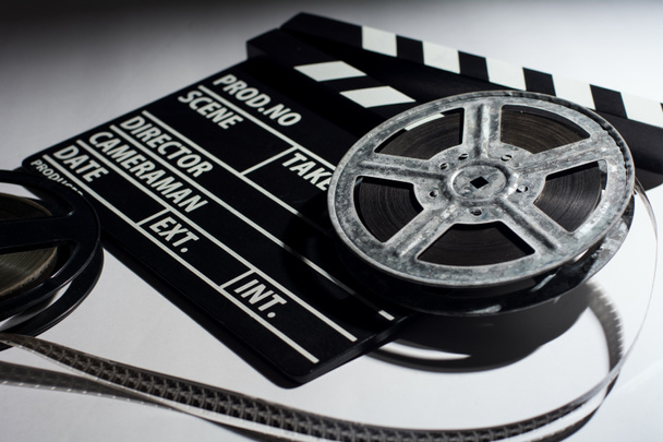 Two reels of film with a clap movie - Фото, зображення