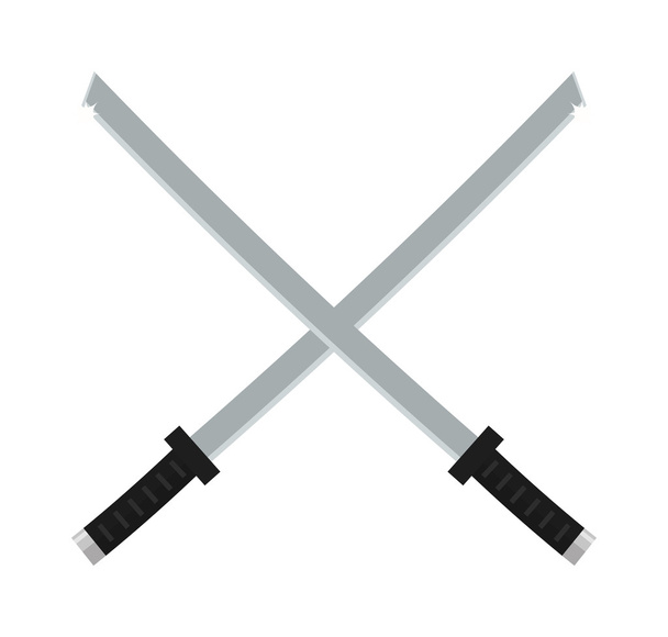 Japanese swords icon cartoon vector illustration on white background. - Wektor, obraz