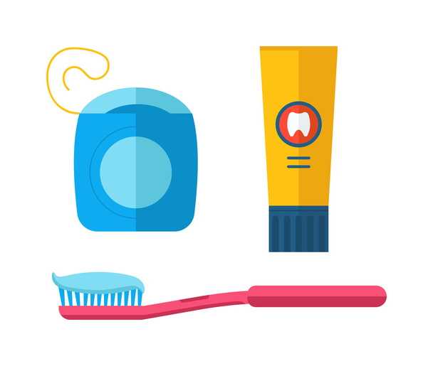 Dental care symbols in the shape of heart - Vector, Image