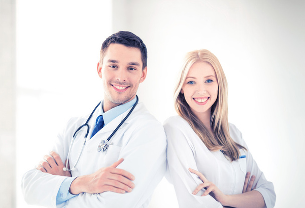 two young attractive doctors - Фото, изображение