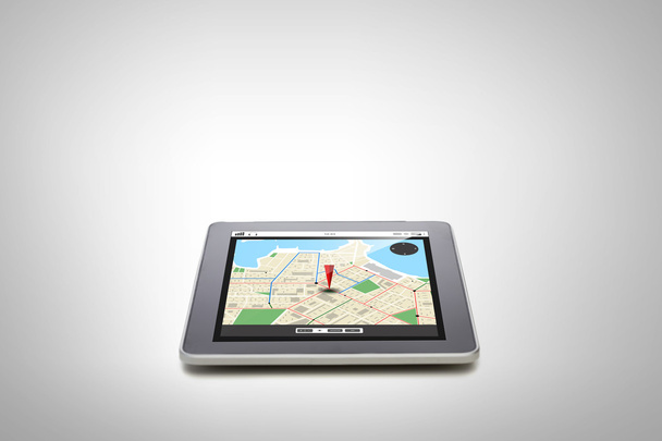 tablet pc with gps navigator map on screen - Zdjęcie, obraz