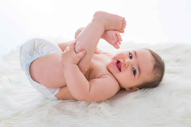 Female baby in diaper - Foto, Imagem