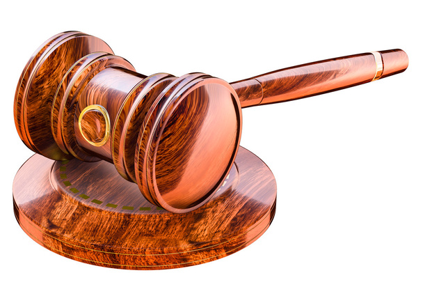 Holzgabel vor Gericht, Auktionszeit - Foto, Bild