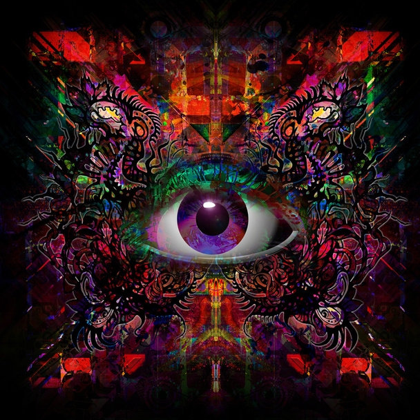 Esoteric illustration of eye - Photo, Image