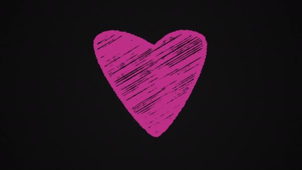 corazón pintado con tiza, animación dibujada a mano 4K
 - Metraje, vídeo
