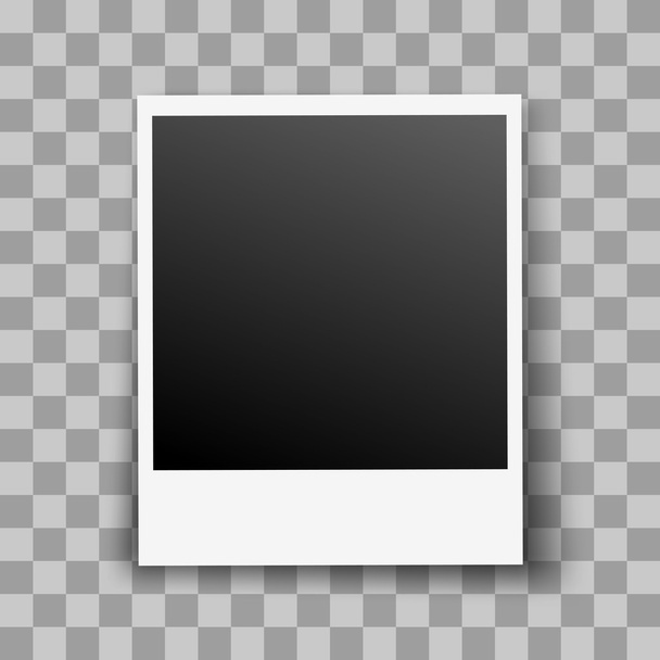 Retro Photo Frame with Transparent Shadow Effect - Vecteur, image