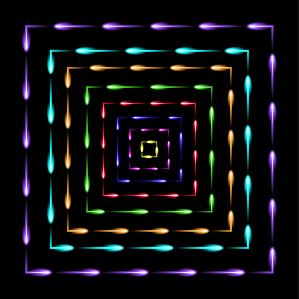 Квадрати у квадратах літаючі світлячки абстрактний векторний фон
 - Вектор, зображення