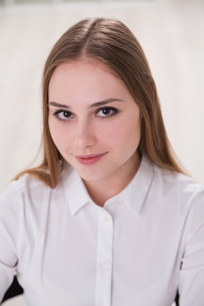 Portrait of young businesswoman, Close up. Concept young girl in business. - Фото, изображение