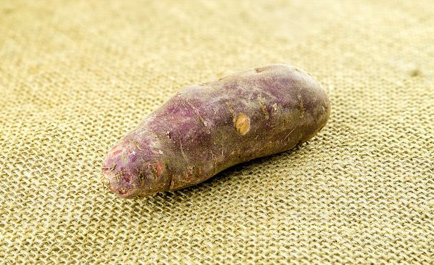 Niegotowane fioletowy skóry słodkie ziemniaki - Zdjęcie, obraz